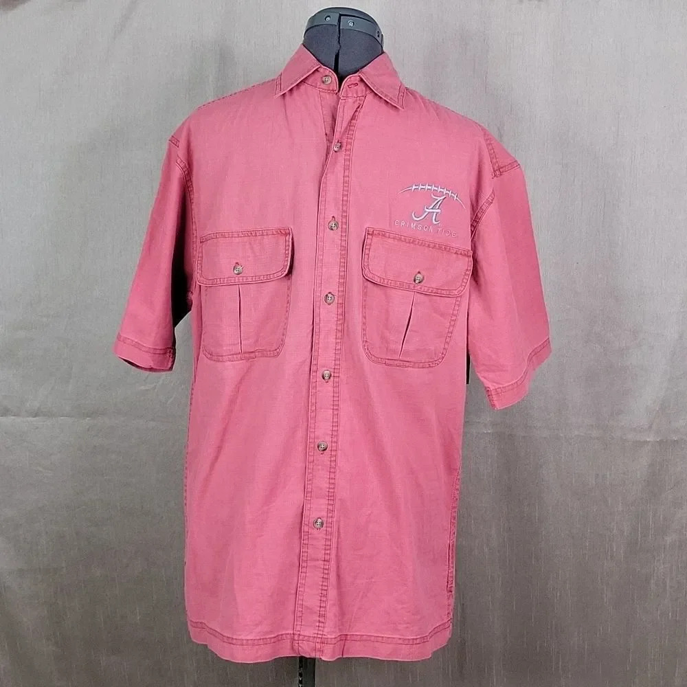 ST. JOHN'S BAY Men's Crimson Tide Alabama Dress Shirt Size Small